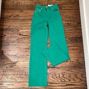 NWT never worn Zara size 2 (34) green denim jeans never worn